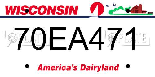70EA471 Wisconsin License Plate