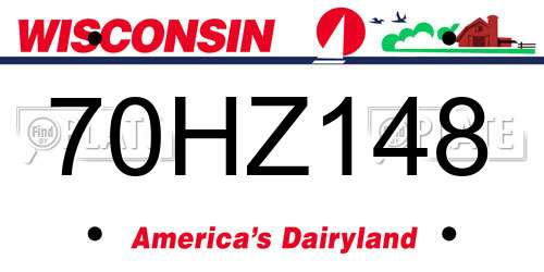 70HZ148 Wisconsin License Plate