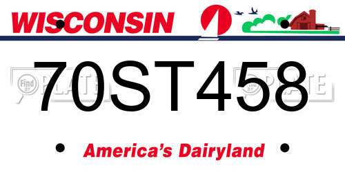 70ST458 Wisconsin License Plate