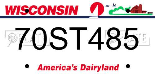 70ST485 Wisconsin License Plate
