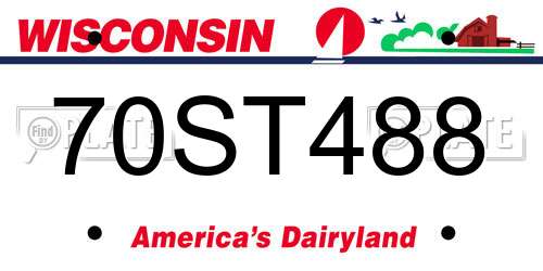 70ST488 Wisconsin License Plate