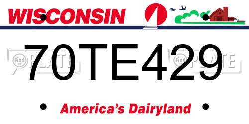 70TE429 Wisconsin License Plate