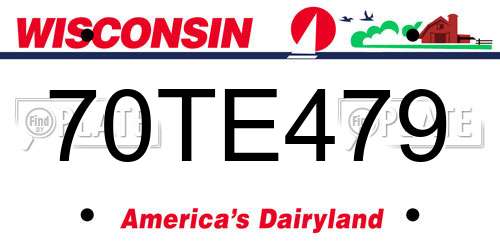 70TE479 Wisconsin License Plate