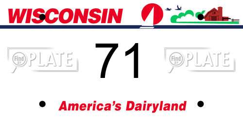 71 Wisconsin License Plate