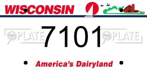 7101 Wisconsin License Plate