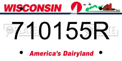 710155R Wisconsin License Plate