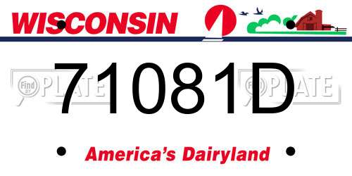 71081D Wisconsin License Plate