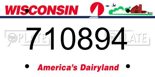 710894 Wisconsin License Plate