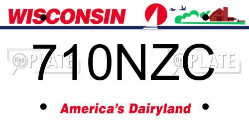 710NZC Wisconsin License Plate