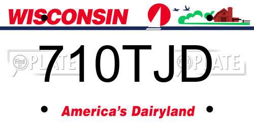 710TJD Wisconsin License Plate