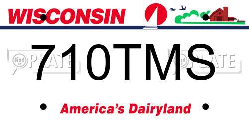 710TMS Wisconsin License Plate