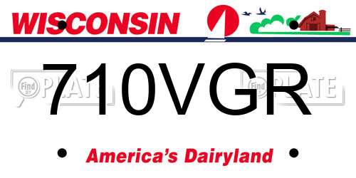710VGR Wisconsin License Plate