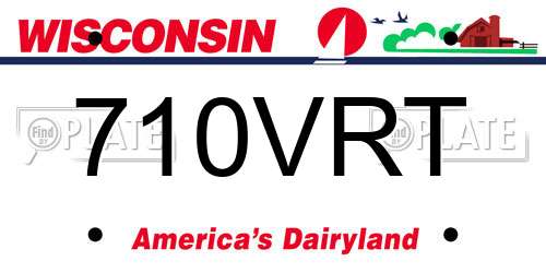 710VRT Wisconsin License Plate
