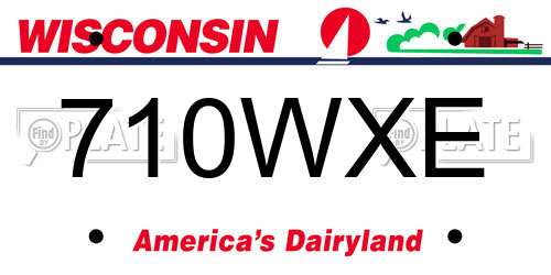 710WXE Wisconsin License Plate