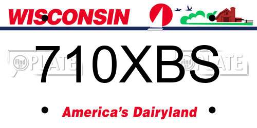 710XBS Wisconsin License Plate