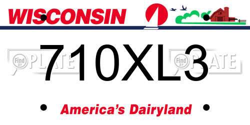 710XL3 Wisconsin License Plate