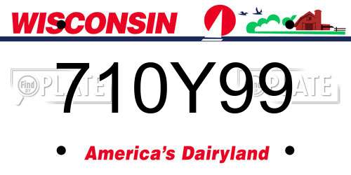 710Y99 Wisconsin License Plate