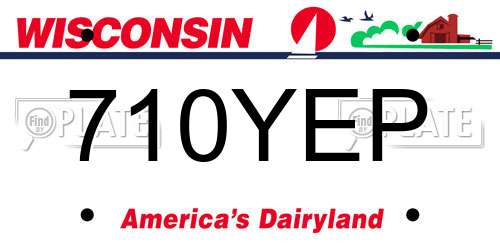 710YEP Wisconsin License Plate