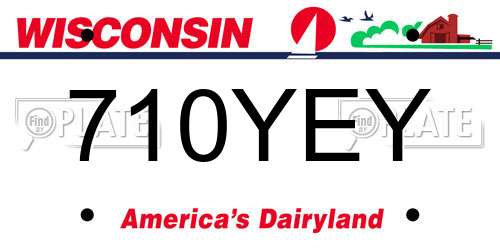 710YEY Wisconsin License Plate