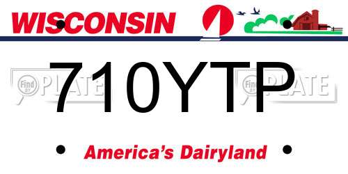 710YTP Wisconsin License Plate
