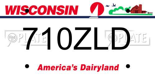 710ZLD Wisconsin License Plate