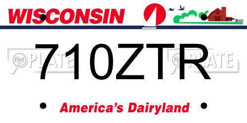 710ZTR Wisconsin License Plate