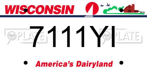 7111YI Wisconsin License Plate