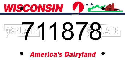 711878 Wisconsin License Plate