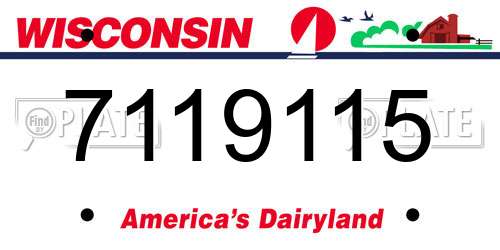 7119115 Wisconsin License Plate