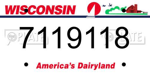 7119118 Wisconsin License Plate