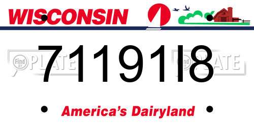 71191I8 Wisconsin License Plate