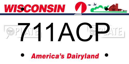 711ACP Wisconsin License Plate