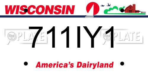 711IY1 Wisconsin License Plate