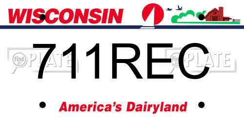 711REC Wisconsin License Plate