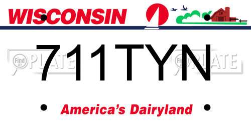 711TYN Wisconsin License Plate