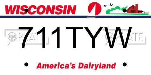711TYW Wisconsin License Plate