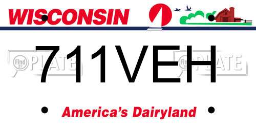 711VEH Wisconsin License Plate