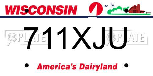 711XJU Wisconsin License Plate