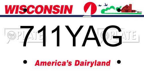 711YAG Wisconsin License Plate