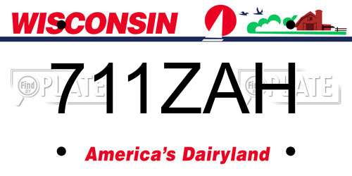 711ZAH Wisconsin License Plate