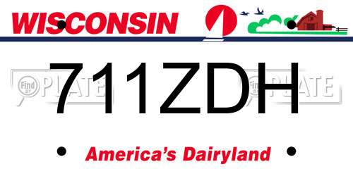 711ZDH Wisconsin License Plate