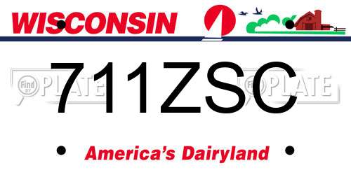 711ZSC Wisconsin License Plate