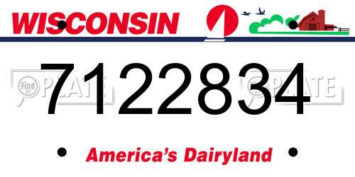 7122834 Wisconsin License Plate