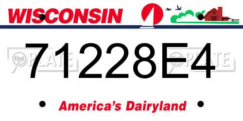 71228E4 Wisconsin License Plate