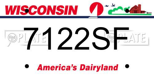 7122SF Wisconsin License Plate