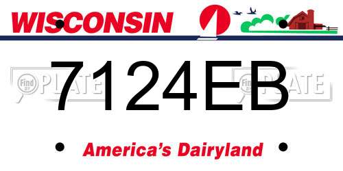 7124EB Wisconsin License Plate