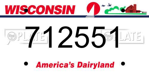 712551 Wisconsin License Plate