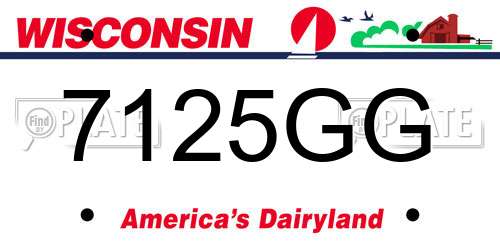 7125GG Wisconsin License Plate