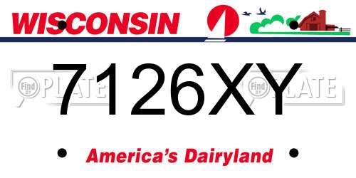 7126XY Wisconsin License Plate