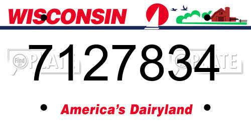 7127834 Wisconsin License Plate